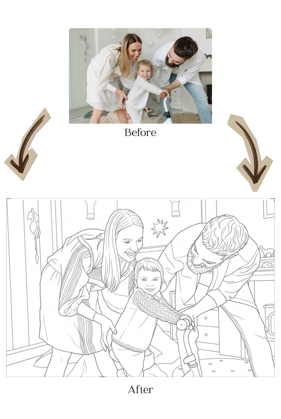 Personalized Family Coloring Book — Made From Your Photos